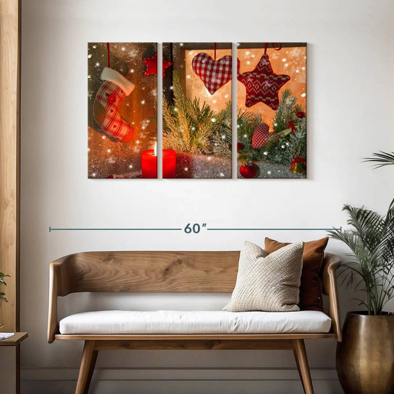 Red Christmas Decors, 28" H x 45" W