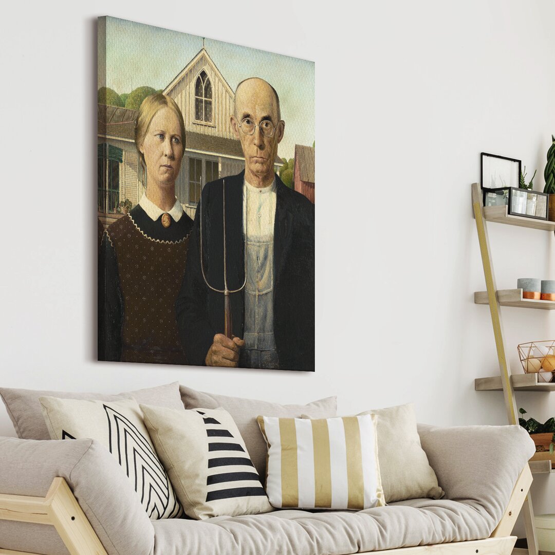 Leinwandbild American Gothic von Grant Wood