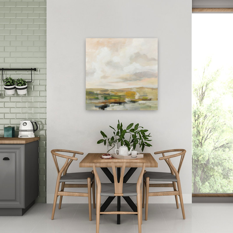 Sérénité contemporaine avec art noir brun, H 32 po x l 32 po