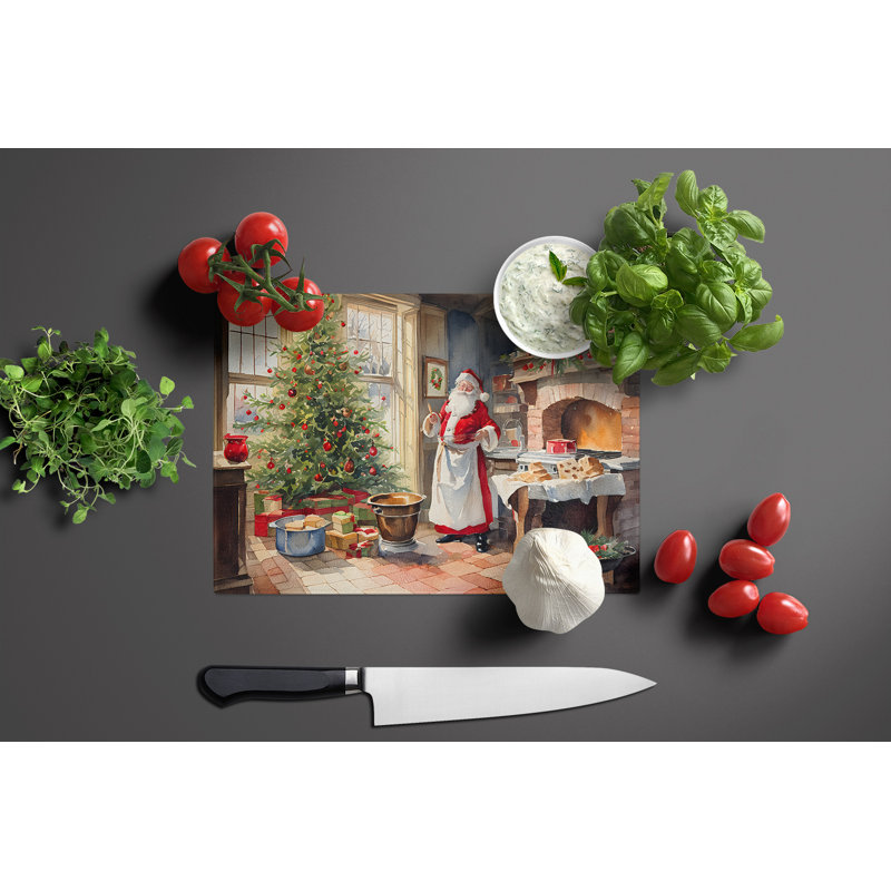 Biscuits avec grande planche à découper en verre Père Noël