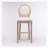 Country Wooden Barstools with Upholstered Seating-353262826