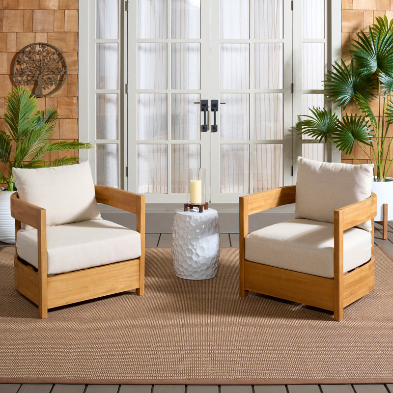Burt Patio Armchair, Taupe, Natural