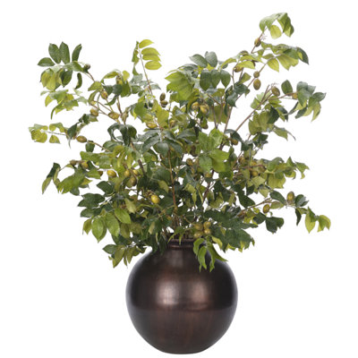 Olive Branch, Metal Jar, 38wx28dx41h