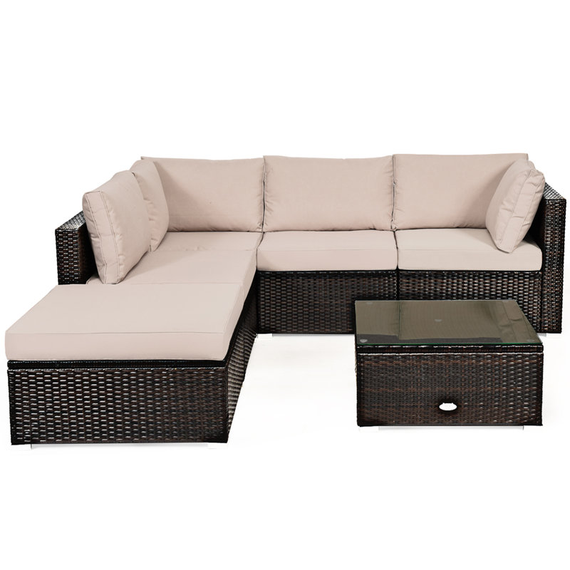 Planada 5 - Person Patio Conversation Set with Cushions, Beige