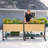 36" Tall 72" Long Rectangular Metal Outdoor Elevated Planter with Wheels