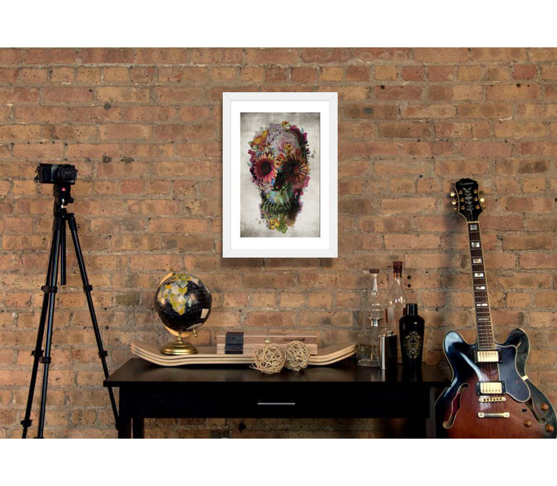 «Skull # 2», impression, H 24 po x l 16 po x P 1 po, Papier encadré blanc