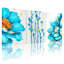 Tableau mural sur toile tendue à motif floral aquarelle bleue (paquet de 3)-1287269036