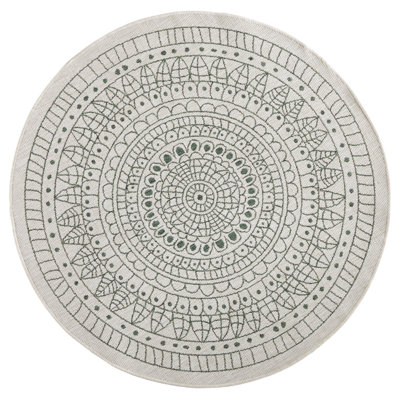 Porto Flatweave Green/Cream Rug