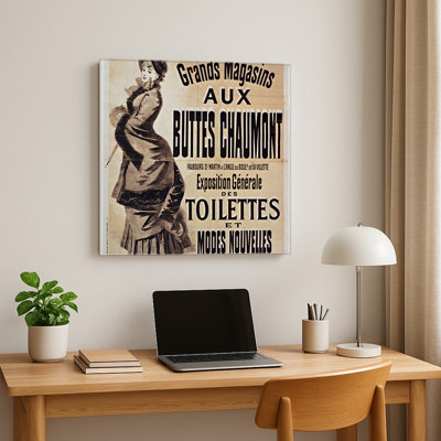 Affiche murale vintage du grand magasin français Buttes Chaumont 1881 — Décoration murale carrée en métal