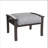 Set Of 2 All-Weather 26” Width Metal Ottomans, Khaki Frame With Gray Cushions-1273284123