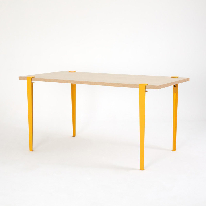 Table repas, H 29,48 po x L 29,48 po x l 58,95 po, Brun, Jaune