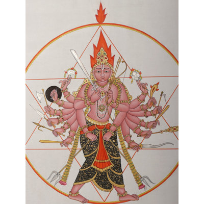 Vishnu As Lord Sudarshana | Watercolor On Paper