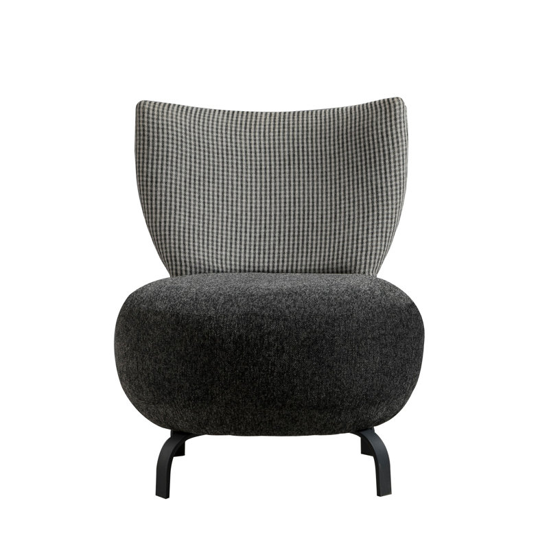 Kyzer Upholstered Slipper Chair, Anthracite/Grey