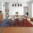 Washable Kitchen Rugs, 5x7 Red Blue Hallway Runner, Soft Low Pile Stain Resistant Laundry Entryway Mat, Indoor Modern Throw Carpet for Laundry Bathroom Bedside-57294594