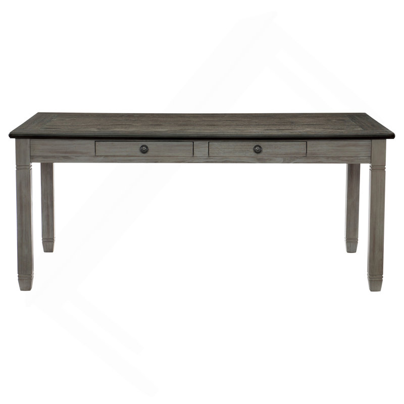 Table de salle à manger décontractée deux tons à finition rectangulaire de 6 tiroirs
