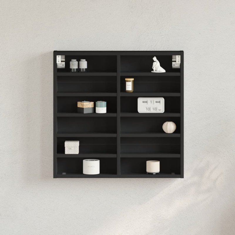 Roenick Floating Shelf, 58cm H x 60cm W x 8.5cm, Black
