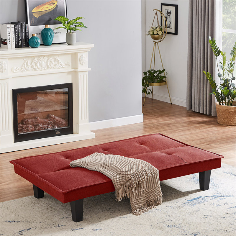 Canapé sans accoudoirs 64,57 po Madray, Rouge, Brun