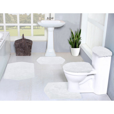 Athyrium Cotton 5 Piece Bath Mats Set, Quick Dry, Machine Washable, Absorbent