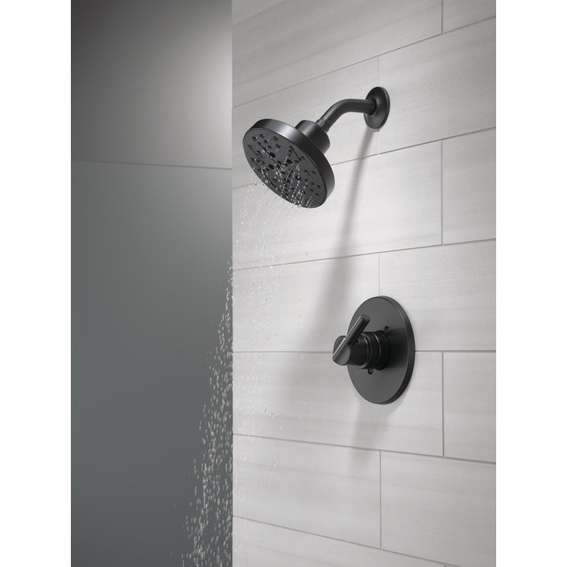 Nicoli 14 Series H2Okinetic Shower Faucet Set, Matte Black Shower Head and Handle Set, Valve Trim Kit, Matte Black (Shower Valve Included)