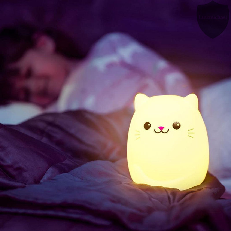 Adorable Cat-Shaped Silicone Nursery Night Light