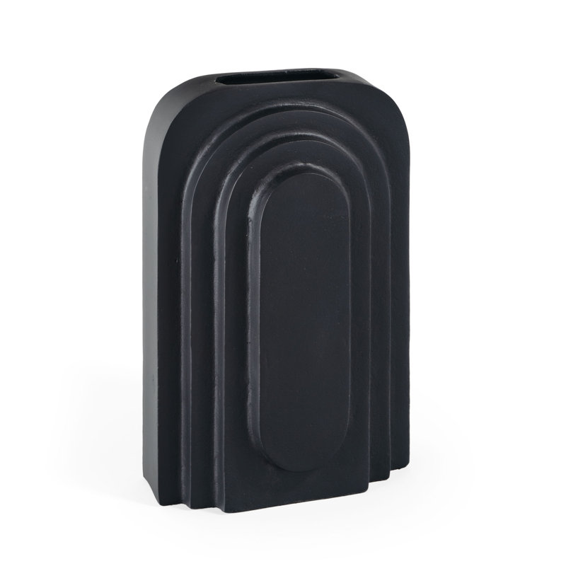 Calyx Handmade Aluminum Table Vase, Black