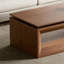 Table basse à plateau relevable moderne avec rangement en noyer - 43,3 pouces en placage de bois massif
