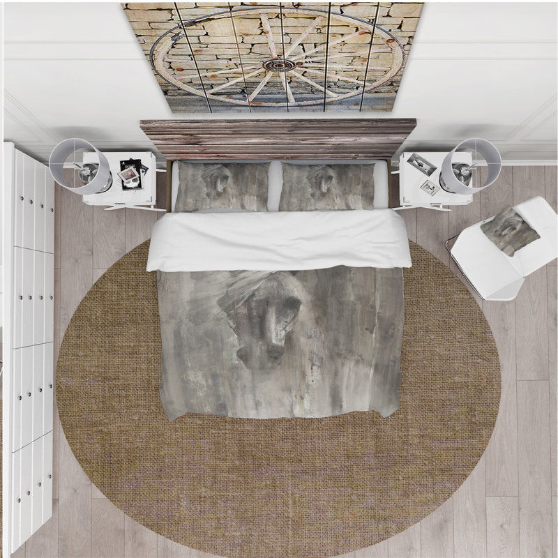 Ensemble de housse de couette en microfibre gris, Housse de couette très grand + 2 taies décoratives