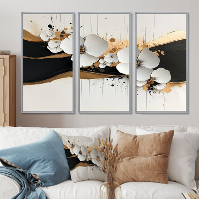 «Golden Transitional Bloom of Petunias I», ensemble de reproductions d'art mural Petunias