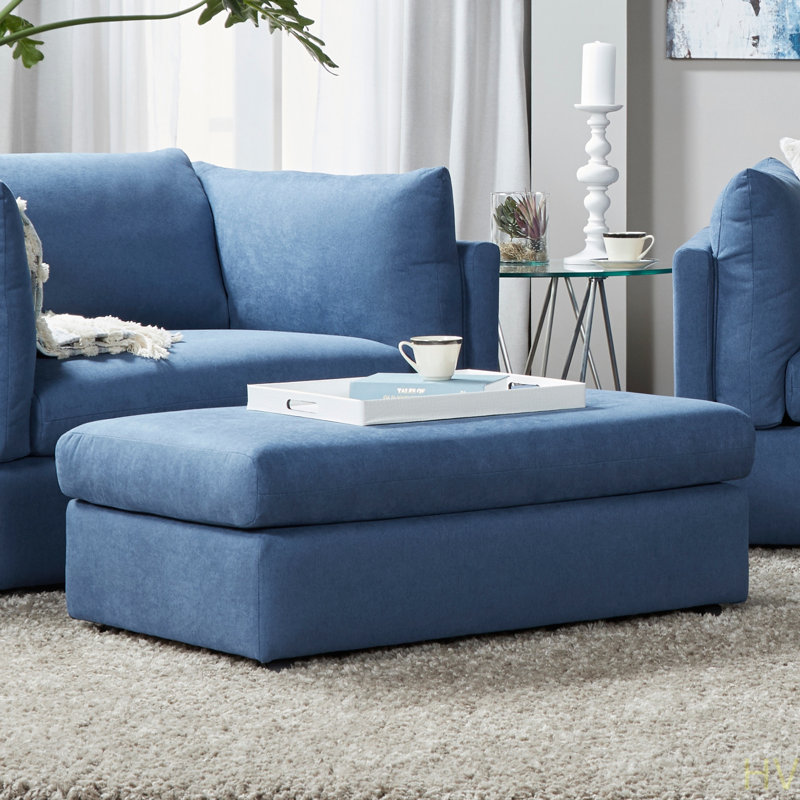 Repose-pieds de salon en tissu, Bleu