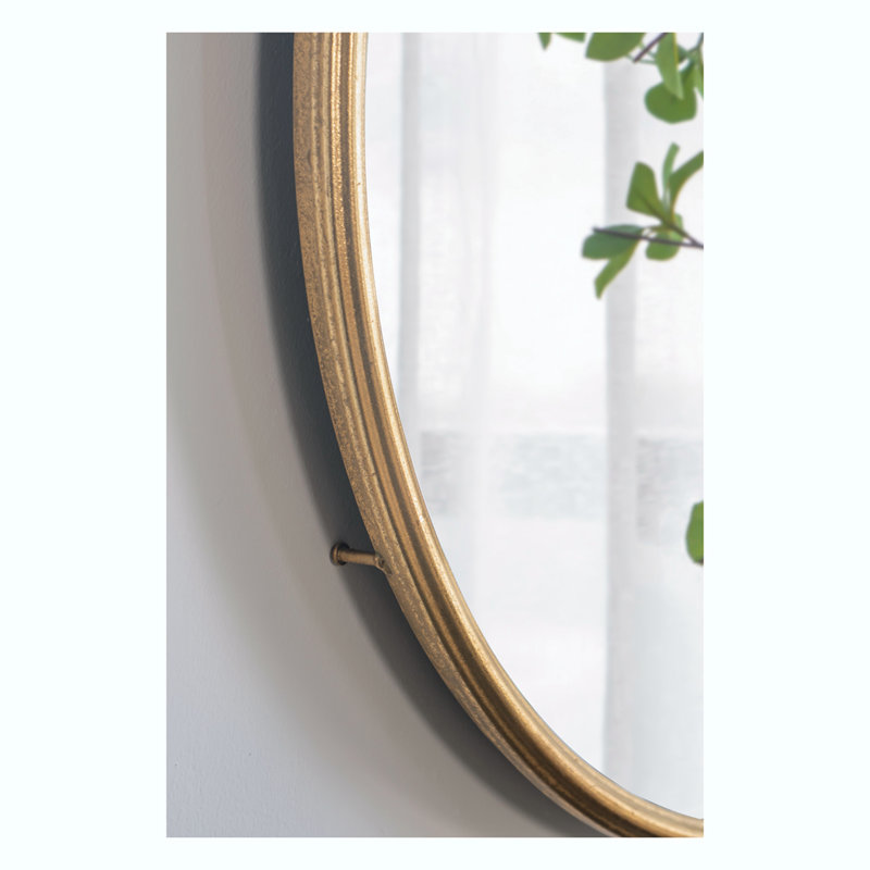 Miroir mural rond en fer Yvan, 32,3 po x 26,4 po