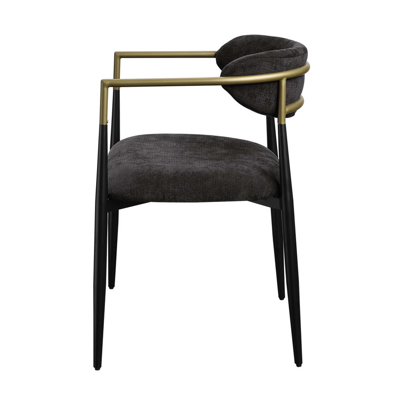 Chaise d'appoint, ensemble de 2, Chenille noir