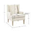 Chaise d'appoint en beige avec pieds en bois massif et structure de coussin amovible beige-465701243