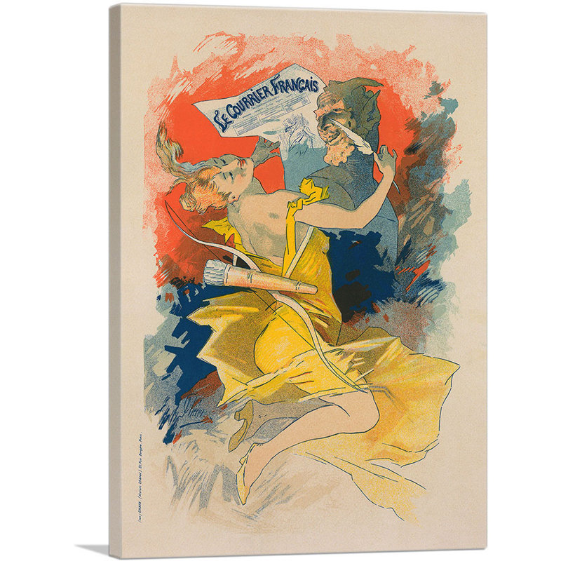 «Affiche Pour Le Journal Le Courrier Francais» par Jules Cheret - Reproduction de publicité sur toile tendue