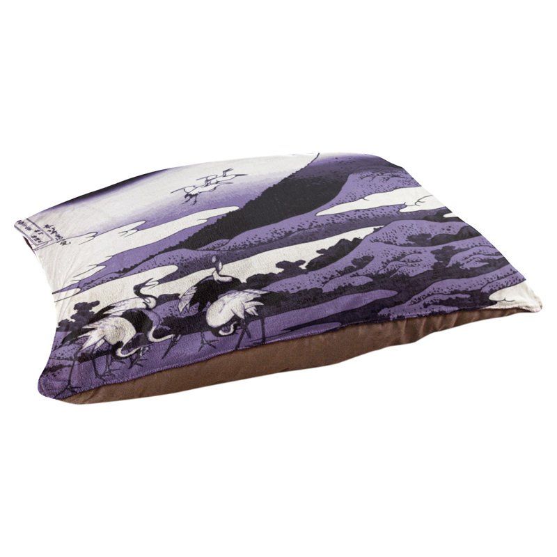 Coussin de concepteur japonais pour grues Burkart, L 42 po x l 52 po, Mauve / Brun foncé