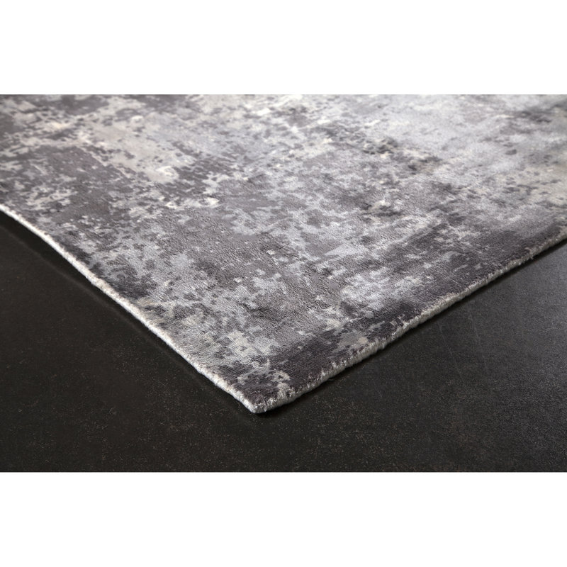 Tapis à tissage plat zone grise handwoven Sharp, Rectangle 7 pi 11 po x 9 pi 10 po