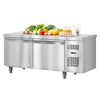 Réfrigérateurs commerciaux en acier inoxydable de 72 po de largeur pour restaurant, 2 portes 18 pieds cubes, comptoir, comptoir, atelier, etc.