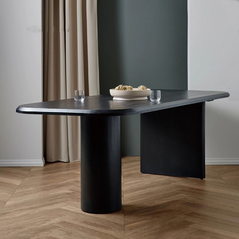 Table de salle à manger en bois massif durable, H 29,52 po x L 86,61 po x l 35,43 po