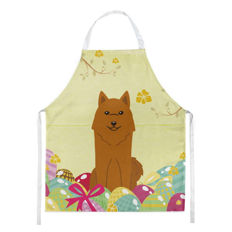 Tablier œufs de pâques, Jaune / Havane, Chien d'ours de Carélie
