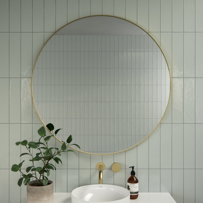 Modern & Contemporary Bathroom/Vanity Mirror, Satin Brass, 36" x 36"