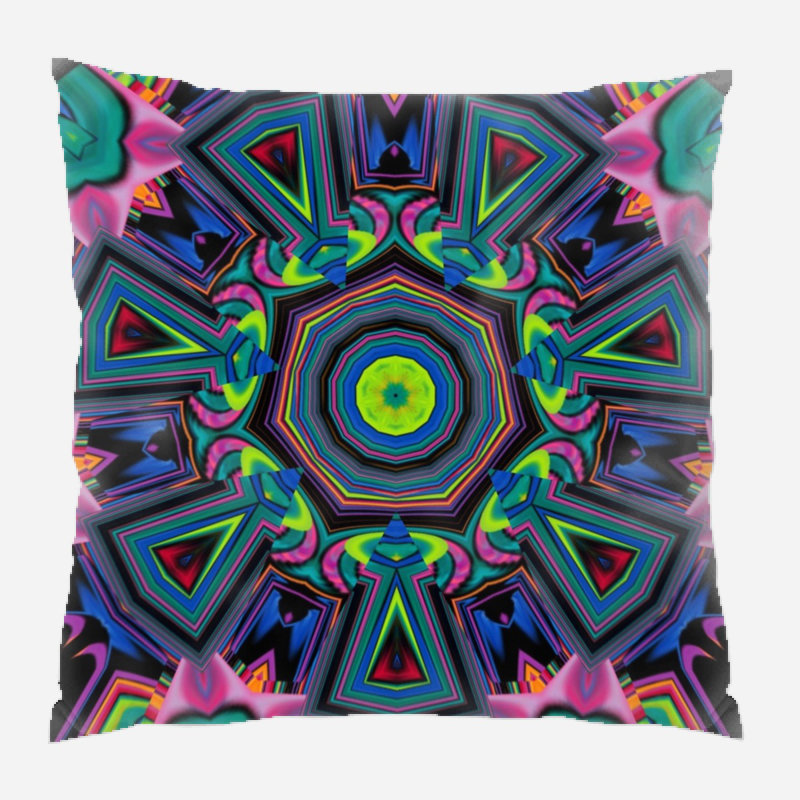 Abstract Geometric Microsuede Reversible Throw Pillow
