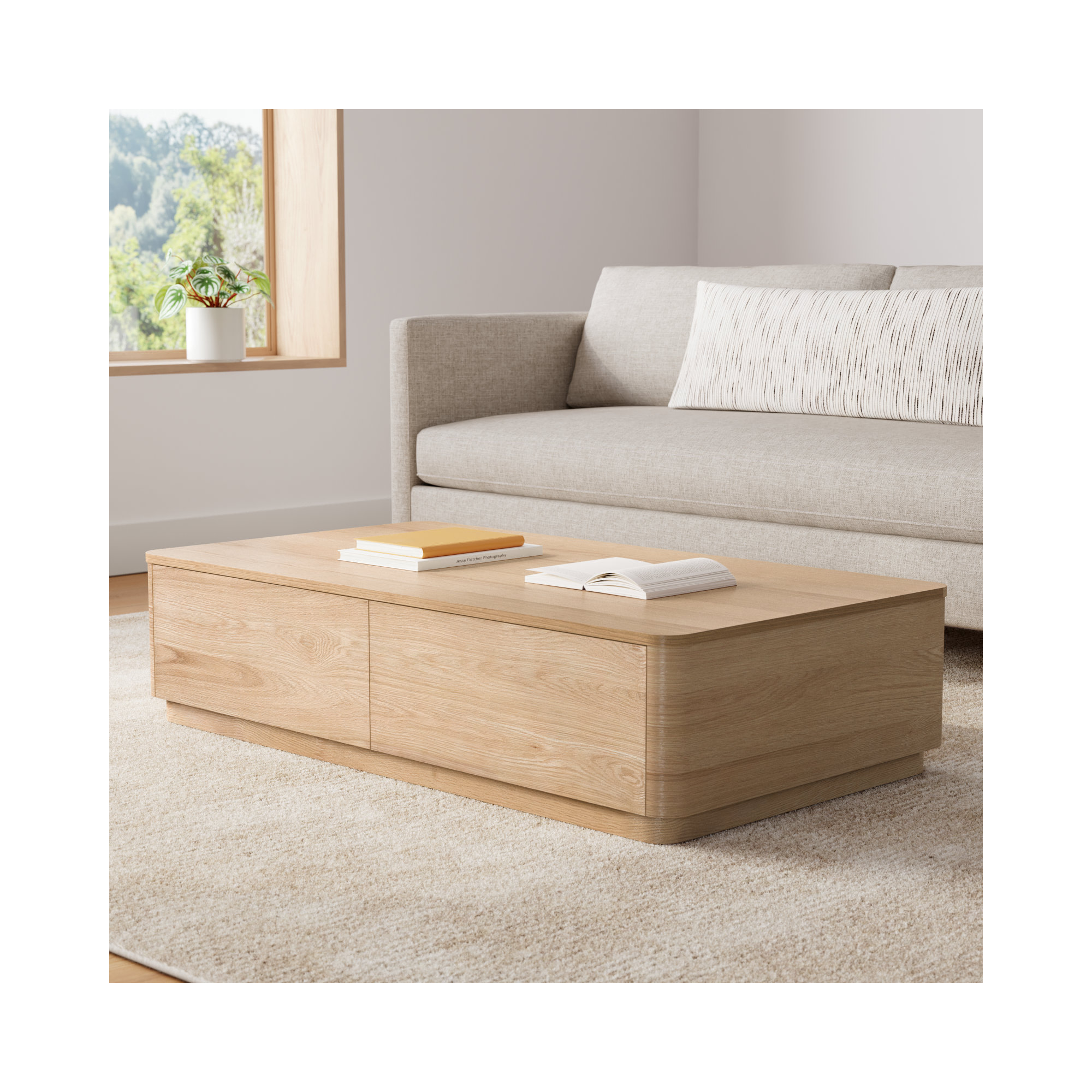 Mille Storage Coffee Table, Oak