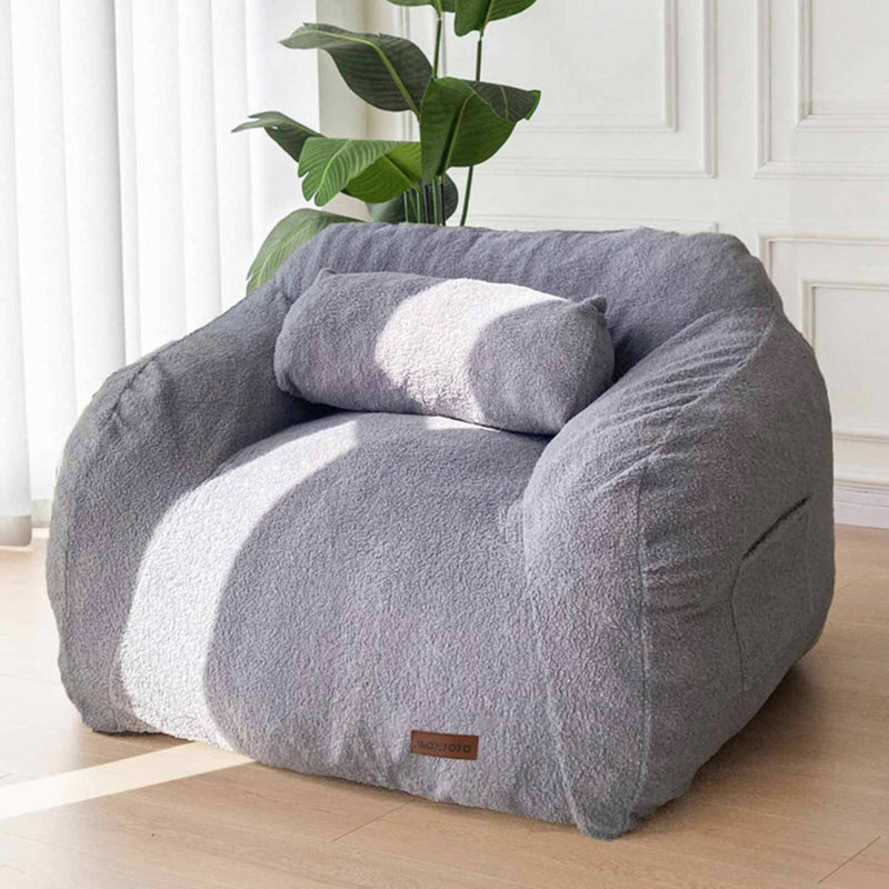 Fauteuil à billes en polyester, Polyester gris
