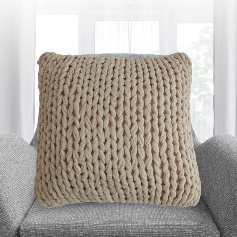 Reversible Throw Pillow, Taupe