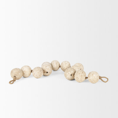 Beige Paper Mache Sphere Garland