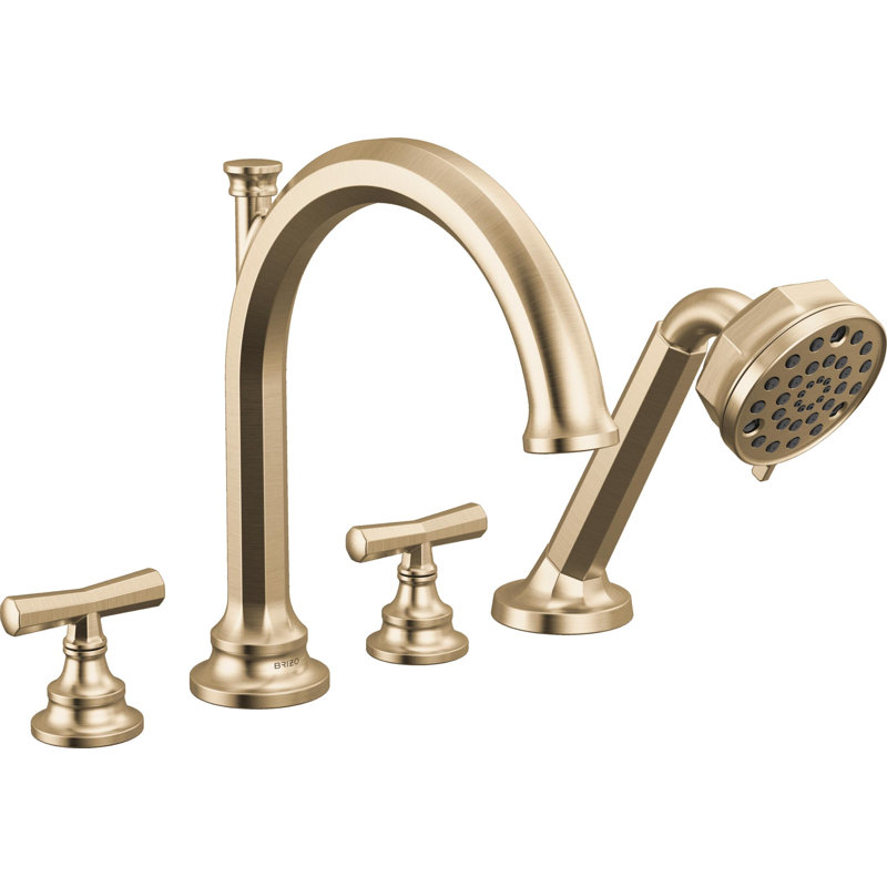 Beauclere™ Roman Tub Faucet With Handshower, Lever Handle, Brilliance Polished Nickel