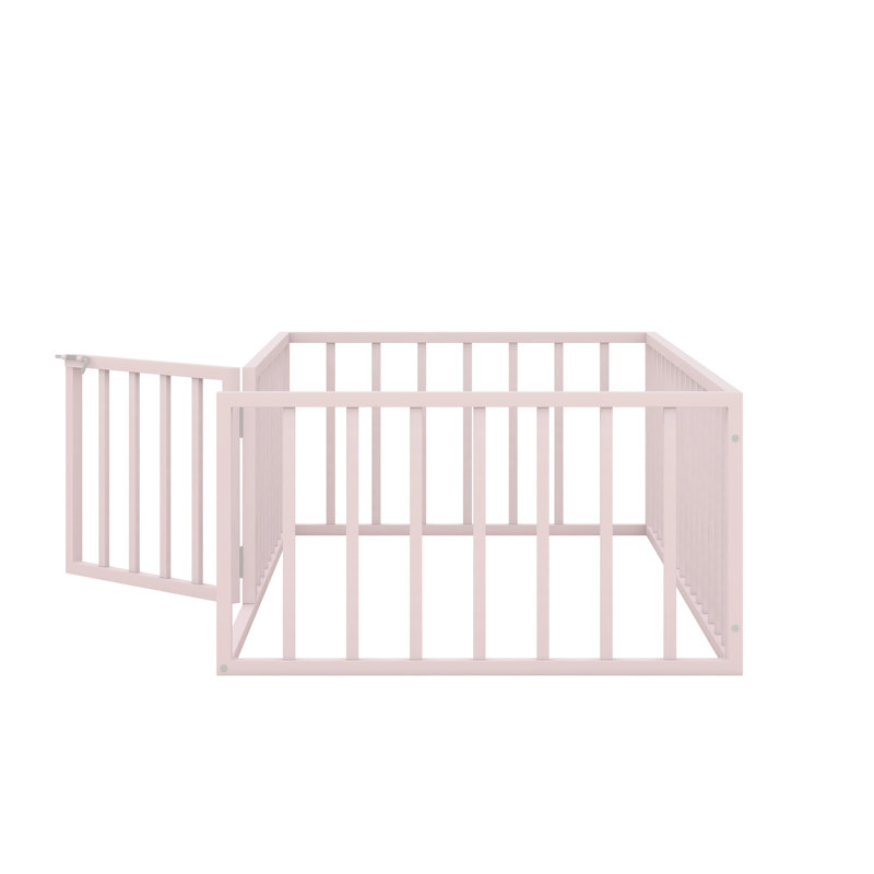 Aliauna Metal Slat Bed, Pink