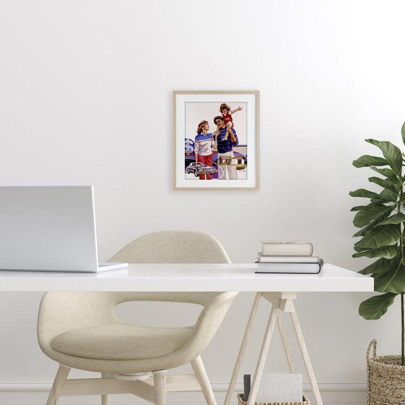 «Retro Family Nostalgia», reproduction encadrée sous verre, design par Wind River Studios, H 16 po x l 13 po