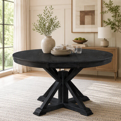 Table de salle à manger rétro avec rallonge papillon et base en forme de X