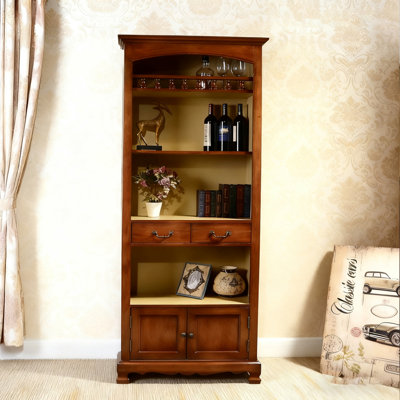 Vitrines en bois manufacturé et brun noisette