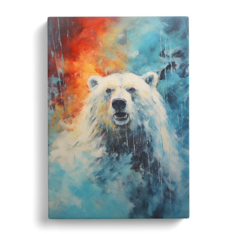 Polar Bear Abstract No.3 - Wrapped Canvas, 60cm H x 40cm W x 3cm D